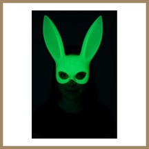 Bezos Karanlıkta Parlayan Fosforlu Tavşan Maskesi Glow Bunny Masquerade Maske 32x22 Cm 22 Diğer