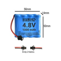 4.8v 1000mah Ni-cd Oyuncak Pili Siyah Soket