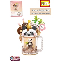 Loz Creative Serisi Panda Figürlü Bardak Modeli 297 Parça Oyuncak Yapım Seti Fflz-4206