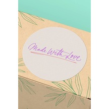 Made With Love Mor Çizgili Sticker 3x3cm St2291 Çok Renkli