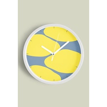 Modern Tasarım Duvar Saati - 30cm - Önü Camlı Beyaz Kasa - Sessiz Mekanizma-jh0473 Beyaz