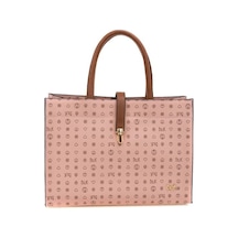 Bilik Deri Monogram Pembe/taba Kadın Omuz Çantası Sym 517-mn 001