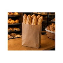 Şamua Kraft Kese Kağıdı 15 27 8 Cm 100 Adet Yağ Emici Ekmek, Simit, Poğaça, Sandviç Ve Paket Servis Kağıdı Kahverengi