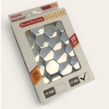 17mm Parlak Gümüş Düz Bijon Kapağı +aparat 20li Set