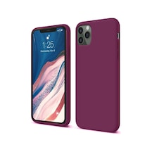 Apple iPhone Uyumlu 11 Pro Kılıf First Silikon - Mürdüm Düz Renkli