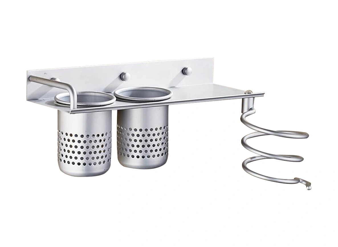 Yaleker Banyo Fön Organizatörü, 22 Lbs Yük Taşıma Kapasitesi, Uzay Alüminyum, Duvar Montajlı, Saç Fönü Ve Aksesuarların Saklanması İçin Spiral Tasarım Renkli