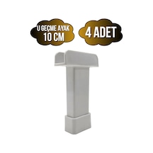 U Geçme Beyaz Plastik Ayarlı Ayak Mobilya Masa Ve Dolap Ayağı Beyaz 10cm 4 Adet Beyaz
