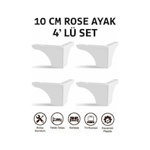Rose 10 Cm Mobilya Kanepe Sehpa Tv Ünitesi Koltuk Ve Konsol Ayağı Beyaz
