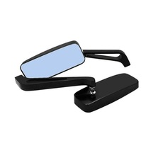 Fortunelane Chopper İçin Klasik Mavi Dumanlı Cam Yan Aynalar, Alüminyum/siyah, Ayarlanabilir, Cruiser Uyumlu