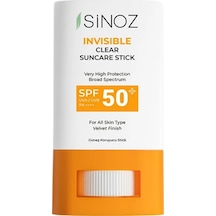 Sinoz Spf50+ Nemlendirici Yüksek Korumalı Şeffaf Stick Güneş Kremi 15 Gr