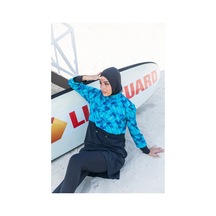 Remsa Tam Kapalı Tesettür Yüzücü Mayo R036 Siyah Berrin Siyah