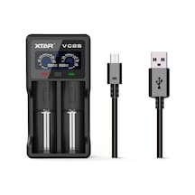 Xtar 18650 Akü Şarj Cihazı Uk Vc2s 18650 Pil Şarj Cihazı Vc2 2019 Yükseltme Lcd Ekran Powerbank Fonksiyonu 10440 14500 16340 18650 20700 22650 2650 26