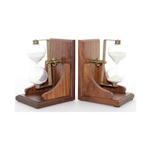 Pirinç Kitap Tutacağı Kum Saati Renkli