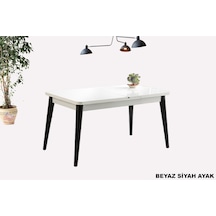 Kelebek Açılır Mdf Masa Mutfak,salon,yemek Odası Masası 80x130 Cm Siyah - Beyaz