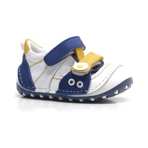 Hapshoe Hakiki Deri Sarı Lacivert Cırtlı Yazlık Ilk Adım Taraftar Ayakkab Sarı - Lacivert