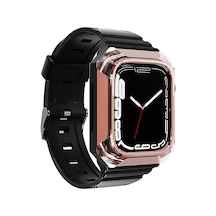 Watch 7 45mm Uyumlu Krd-88 Sert Pc Kasa Koruyuculu Uyumlu Nvth Kordon-rose Gold