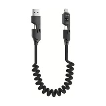 İphone İle Uyumlu 4'ü 1 Arada Type-c Ve Usb-a 65w Akordiyonlu Şarj Kablosu