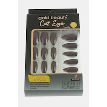 Gold - 478 - 24-lü Kedi Gözü Takma - Csmo-tex - Tırnak Mor