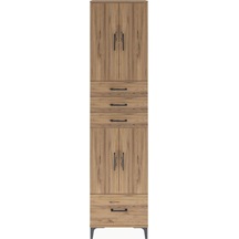 Arges Dolap 4 Raflı 4 Çekmeceli 4 Kapaklı 60x30x243 Çam-çam Atlas Çam