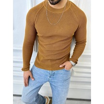 Kazak Slim Fit Naturel Örme Pamuk Tüylenmeyen Triko Dar Kesim Body Kazak 001