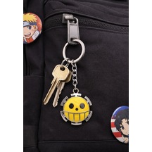 Anime Heart Pirates Desenli Metal Anahtarlık Gümüş Renk Unisex Yetişkin