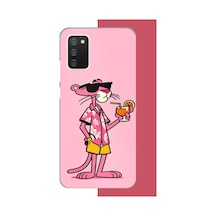 Samsung Galaxy A02s Uyumlu Pembe Panter 1 Baskılı Silikon Kılıf Renkli