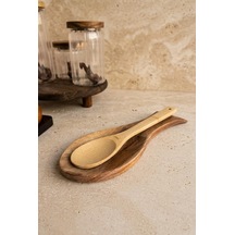 Akasya Ahşap Kaşık Altlığı 27x11.5 Cm - Tezgah Üstü Ve Ocak Yanı Kirli Kaşıklık