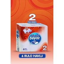 Mavi Beyaz Çift Kat Havlu, 6'lı