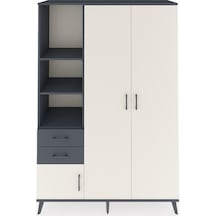 Hyperion Dolap 5 Raflı 2 Çekmeceli Tek Askılı 132x44x195 Antrasit-aytaşı/antrasit Aytası/antrasıt - Antrasıt