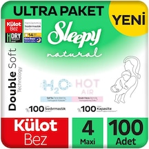 Sleepy Natural Double Soft Ultra Paket Külot Bez 4 Numara Maxi 100 Adet