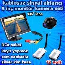 5 İnç Ekran Kablosuz 19 Mm. Mini Kamera 12 Volt Kayıt Yapmaz