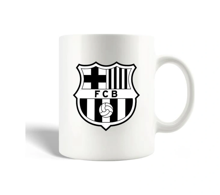 Kupa - Fcb - Siyah Beyaz Logo - Seramik - 30 Cl - Bulaşık Makinesinde Yıkanabilir