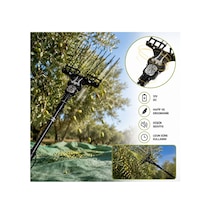 Algaride Olivpowr Master Zeytin Badem Ceviz Hasat Makinesi Paralel Aynı Yönlü Çırpıcı 3,2 Metre Teleskopik 8 Karbon Fiber Çubuk Ayarlanabilir Devir Ve Vuruş