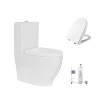 Creavit Mare Duvara Sıfır Kanalsız Klozet + Rezervuar + Duroplast Kapak + Çift Basmalı İç Takım Set