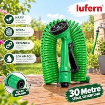 Çok Fonksiyonlu 30 Metre Su Hortumu Spiral Bahçe Sulama Araç Yıkama Teras Zemin Temizliği Dirençli