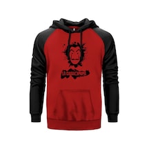 La Casa De Papel Splash Kırmızı Renk Reglan Kol Sweatshirt