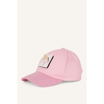 Defacto Barbie 3d Aplikeli Simli Siperlikli Pamuklu Cap Şapka Kız Çocuk G1200a8nspn1 Pembe-pn1