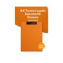 A4 Turuncukapaklı Sekreterlik Dosyası Metal Klipsli