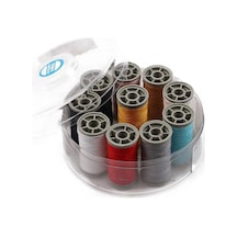 %100 Polyester Dikiş Ipliği Kaliteli 10 Adet Farklı Makara İplik Seti Zümrüt No:120