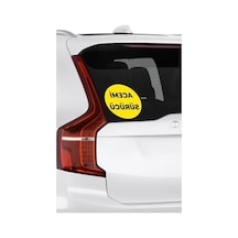 Sarı Zemin Üzerine Siyah Yazılı Acemi Sürücü Sticker - 15x15 Cm Abanoz