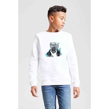 Tshirthane One Breaking Bad 2 Rock Baskılı Unisex Çocuk Beyaz Sweatshirt Beyaz