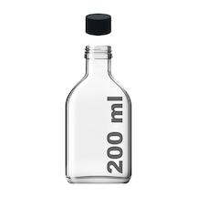 200 Ml Şeffaf Cold Brew Sızdırmaz Siyah Plastik Kapaklı 200 Cc Soğuk Kahve Yassı Boş Cam Şişe 1 Adet Diğer
