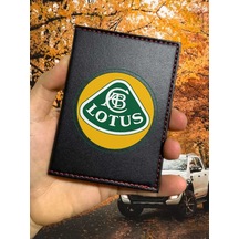 Lotus Ruhsat Kabı Logolu Oto Ruhsat Kılıfı Vinleks Deri
