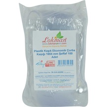 Plastik Kaşık Ekonomik Çorba Kaşığı 1654 Mm Şeffaf 100 Adet 1 Paket Renkli