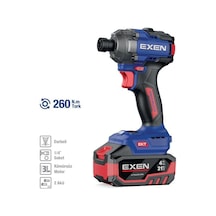 Exen EN 264 VD 21V 4AH 260 NM Kömürsüz Darbeli Şarjlı Vidalama