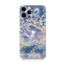Apple Uyumlu iPhone 14 Pro  Renkli Bulutlar Desenli Silikon Kılıf