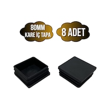 Kare Demir Profil İç Tapa Geçme Plastik Ayak Geçme Koruma Plastiği 80mm 8 Adet Siyah