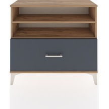 Arges Şifonyer 2 Raflı Tek Çekmeceli 88x30x80 Çam-antrasit Atlas Çam