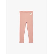 Koton Beli Lastikli Kaşkorse Ribanalı Pamuklu Tayt Pembe 7wmg40006ak Gül
