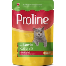 3 Adet Proline Jöle İçinde Et Parçacıklı Kuzu Etli Yetişkin Kedi Maması 85 Gr